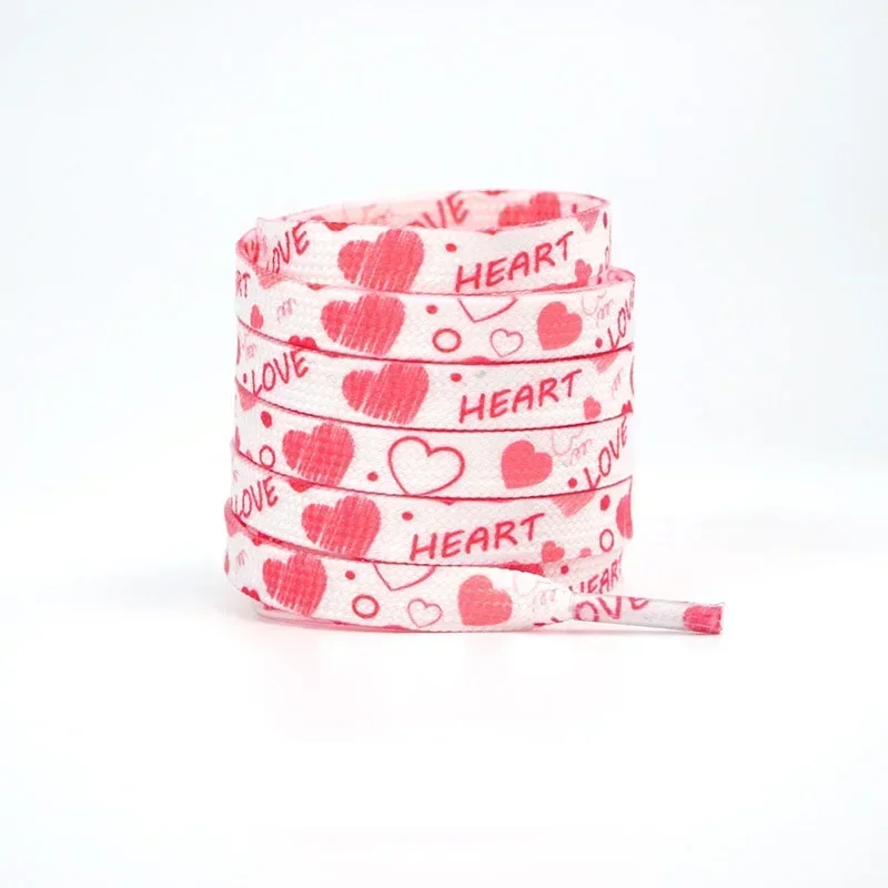 Romantic Pink Heart Shoelaces for Valentine's Day Sneakers