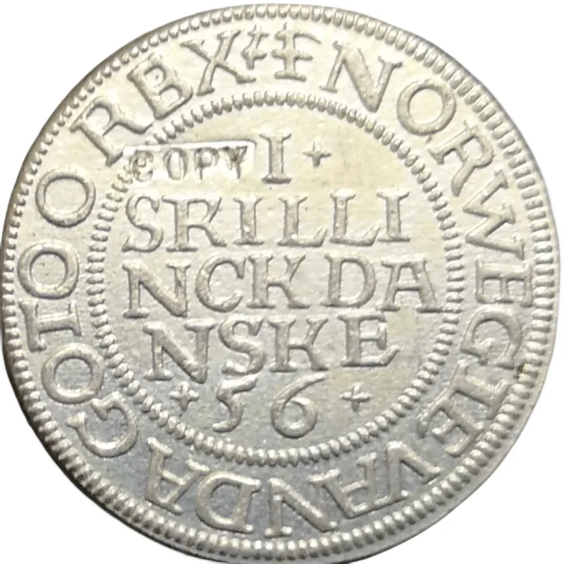 

1556 Denmark 1 Skilling-Christian III-Copenhagen Mint Silver Plated Copy Coin