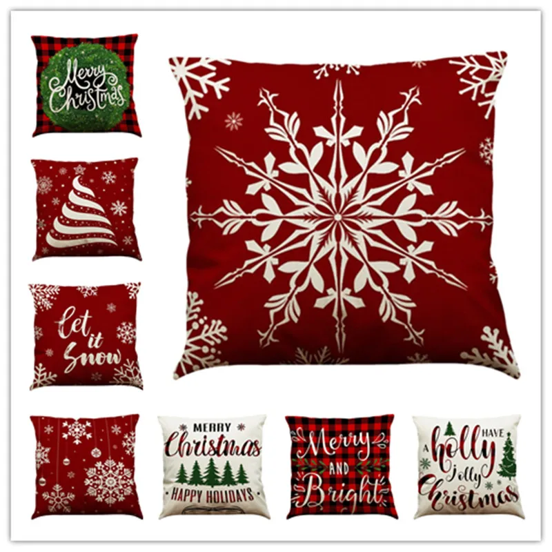 Cushion Cover Pillowcase Ornament Pillow Case 2023 Christmas