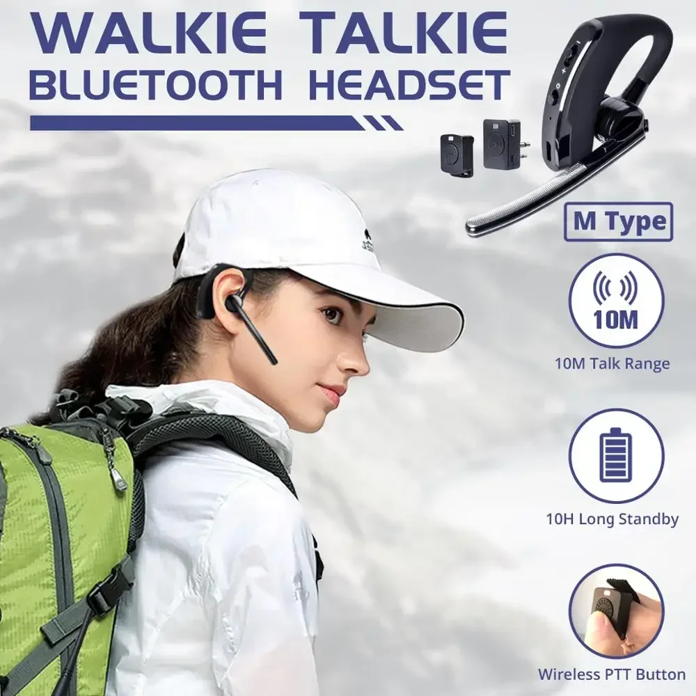 BaoFeng 워키토키 무선 헤드셋 블루투스 PTT 이어폰, 마이크 M/K 포트 포함, UV-82 UV-5R BF-888S 켄우드 모토 햄 스테이션용