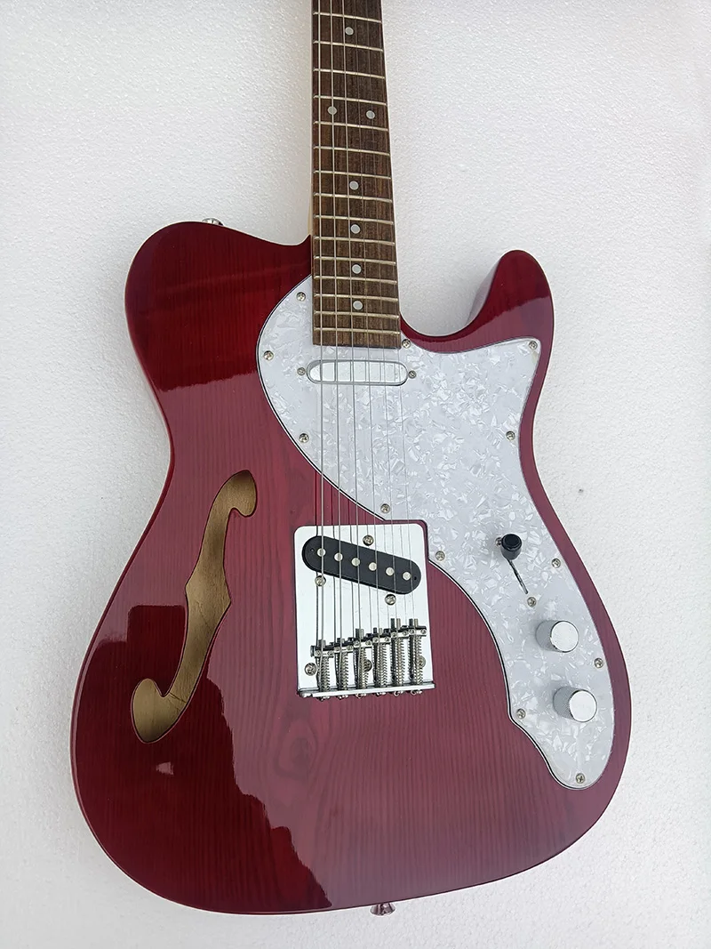 

Semi-hollow electric guitar, rosewood fingerboard, maple guitar neck, red guitar body