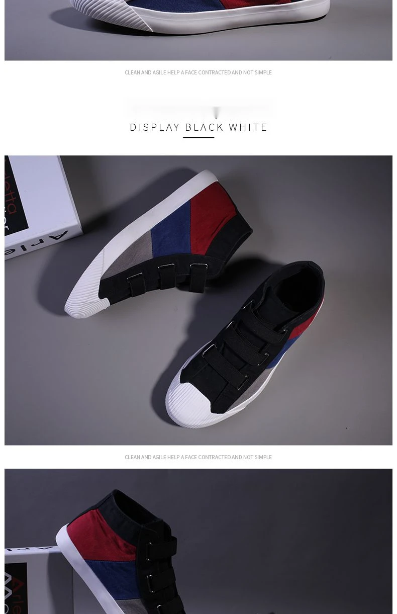 High top canvas new trend spring, versatile and easy to wear. Lazy men, board shoes for_voghion.com
