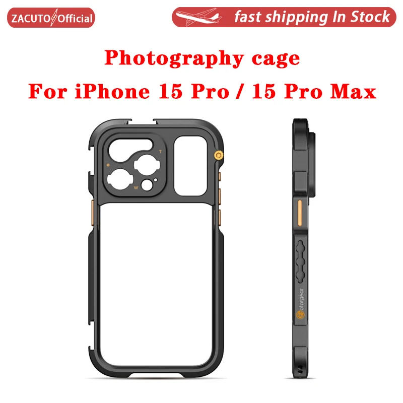 

Fotorgear металлический чехол для телефона защитный чехол для телефона iPhone 15 Pro Max для объектива телефона с Т-образным креплением