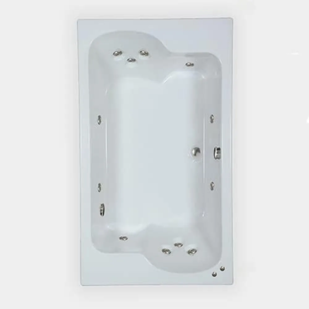 White Drop-In Whirlpool Bathtub (72 in. x 43 in.) 3