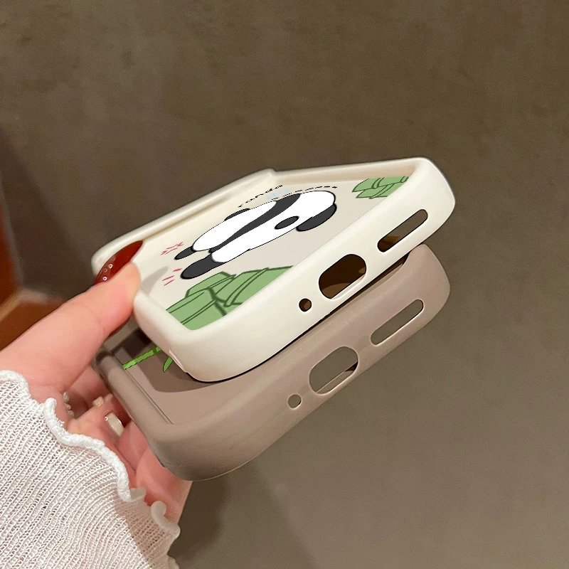 Cartoon Panda Pattern Shockproof Silicone Phone Case - Soft TPU Cover