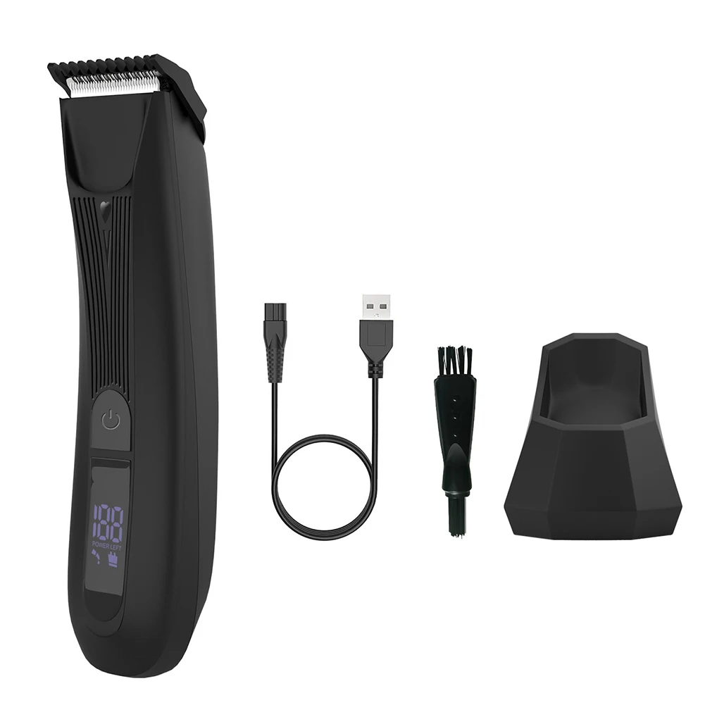 Intimate Areas Hair Trimmer Waterproof Body Hair Trimmer USB Rechargeable Ceramic Blade Heads