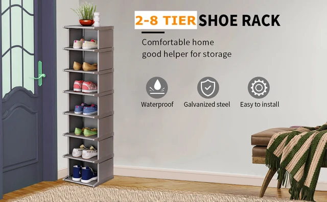 2-8 Tiers Shoe Organizer, Vertical Narrow Shoe Rack, Sturdy&Easy to Install Shoe  Shelf Storage Organizer, Space Saving Shoe Rack - AliExpress
