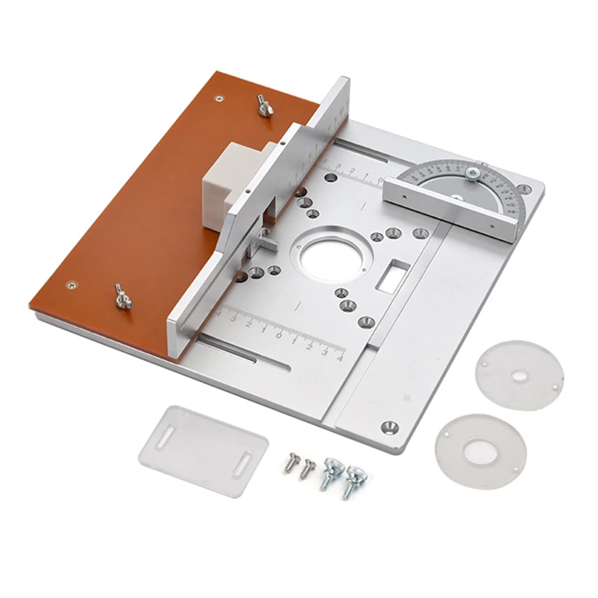 

Aluminium Router Table Insert Plate Electric Wood Milling Flip Board with Miter Gauge Guide Set Table Saw Workbench-A