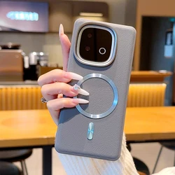 Luxury Matte Frosted Leather Texture Anti - Drop Magnetic Case - Enhanced Protection Cover for Vivo iqoo z10 turbo+ (GRAY)