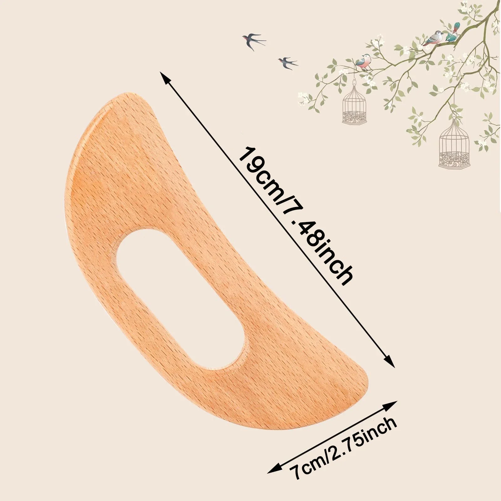 Wooden Gua Sha Tool Manual Massage Scraper for Lymphatic Drainage Slimming Guasha Massage Board Body Tissue Gua Sha Paddle Tool 4