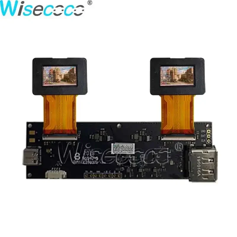 Wisecoco 미니 LVDS 듀얼 AMOLED 디스플레이 500 휘도 DP 컨트롤러 드라이버 보드 로봇 눈, 0.71 인치 1080P OLED 스크린