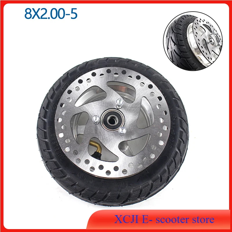

front Rear Inflatable Wheel with all parts brake disc 8x2.00-5 for Pocket Bike Wheelchair Electric Scooter