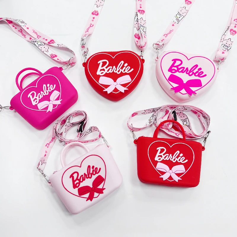 

Cute Pink Barbie Bag Girls Silicone Wallet Fashion Women Lipstick Charm Bluetooth Earphone Bags Coin Purses Ornaments Toys Gifts