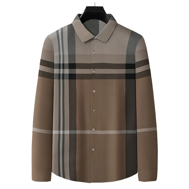 NEW shirt Business casual autumn long sleeve men shirts High quality brand  plaid shirt Non  ironing process men chemise homme dell радиатор охлаждения процессора dell high performance heat sink for additional process