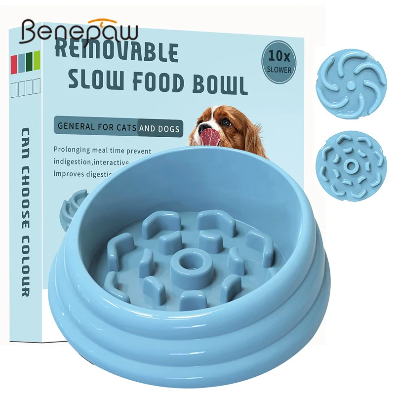 

Benepaw Slow Feeder Dog Bowl Nontoxic Removable Pet Slow Eat Dish Nonslip Diet Control Maze Bowl For Small Medium Dogs Cats