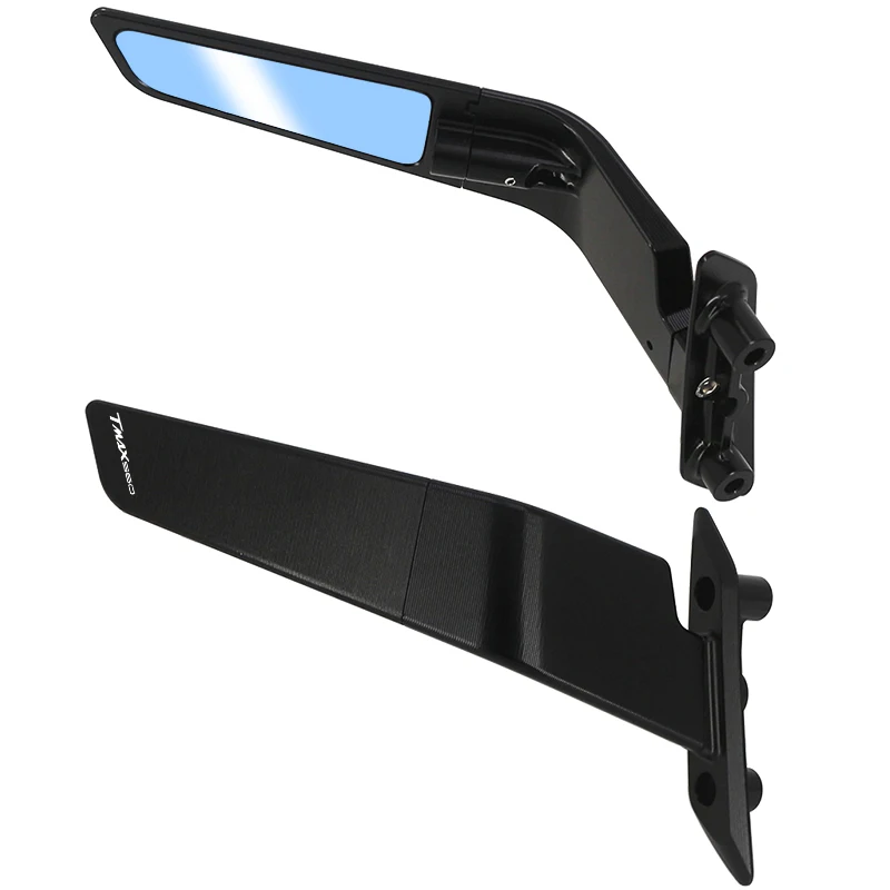 AEME For Yamaha TMAX 500 530 560 TMAX500 TMAX530 TMAX560 Metallic Adjustable Motorcycle Rear View Mirror Side Mirror Handle Bar Mount(Blue - View #5
