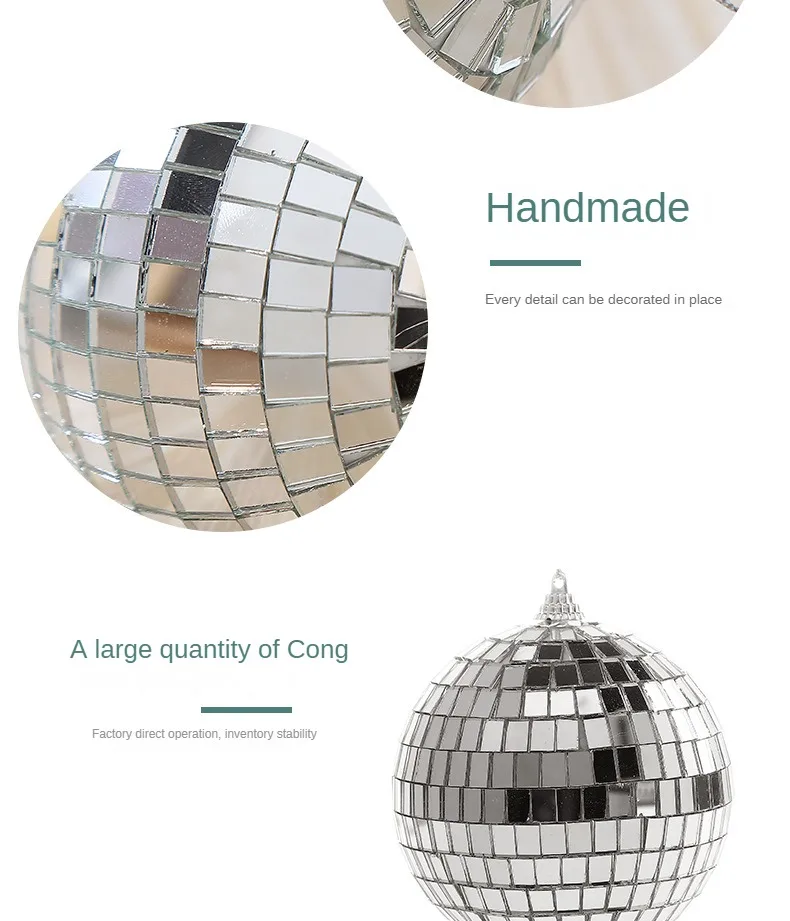 Spiegel Reflektierende Kugel Bar Disco Hochzeit Ins Kuchen Dekoration Ball Weihnachten Ball Dekoration Requisiten Urlaub Dekoration – Detail 7