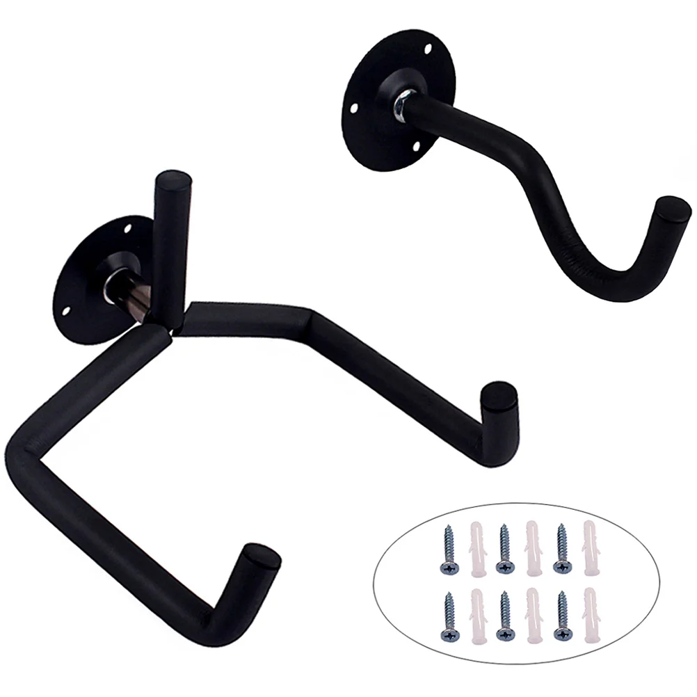 

2PCS Wall Mount Ukulele Guitar Hook Rack Metal Wall Bracket Hanger for String Instrument Folk Guitar (Black)