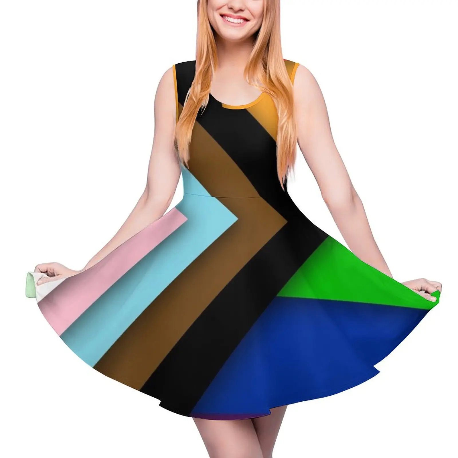 Progress Pride Flag Sleeveless Dress summer dresses women evening dress Women dresses summer