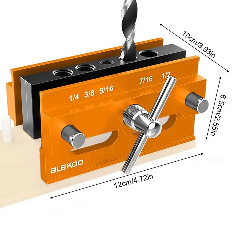 Dowel Jig Self-Centering Drill Dowel Hole Locator Straight Holes Biscuit Joiner Set With 4 Holes Drilling Guide Power Tool