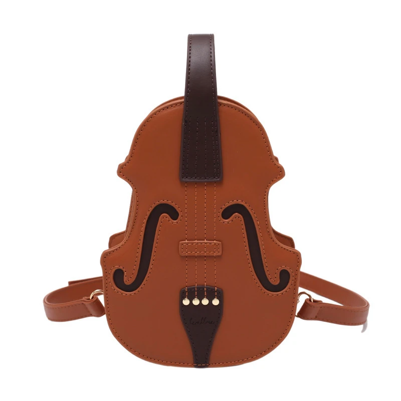 

Afgoger Newest France Style Fashion Shape Violin Women Handbag Brown Cute Ladies Crossbody Bag Girl Shoulder Tote Shopping Bags