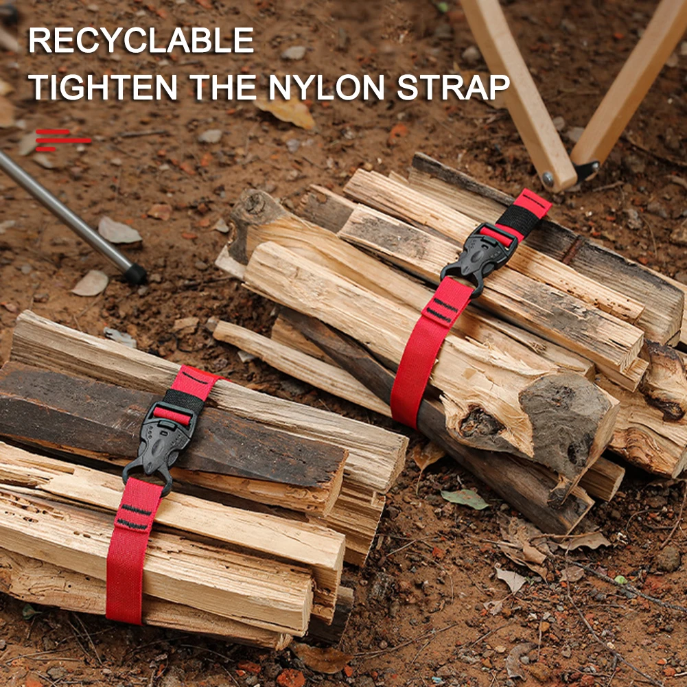 1-4PCS Portable Cargo Tie Down Luggage Belt Strap  Nylon Backpack Strap Rope with Quick Release Hook for Camping Hiking Travel