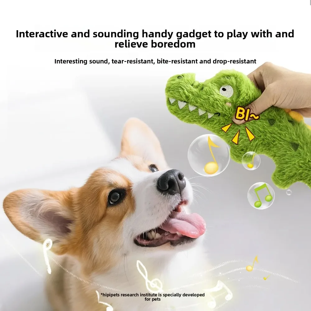 Plush Squeaky Tug-of-War Dog Toy - Bite-Resistant Interactive Zoo Animal Toy