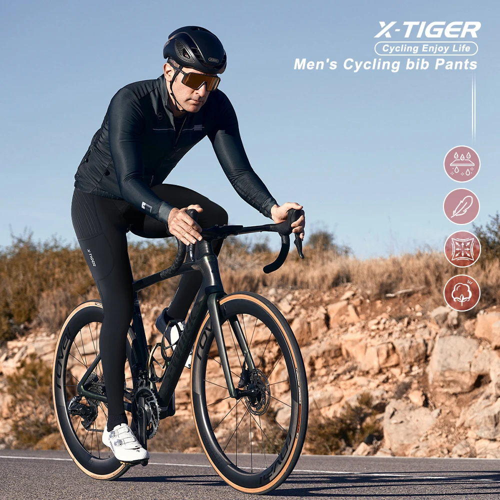 X-TIGER 사이클링 스타킹 남자 자전거 턱받이 바지 5D 젤 패딩 봄 가을 야외 스포츠 승마 산악 도로 자전거 바지