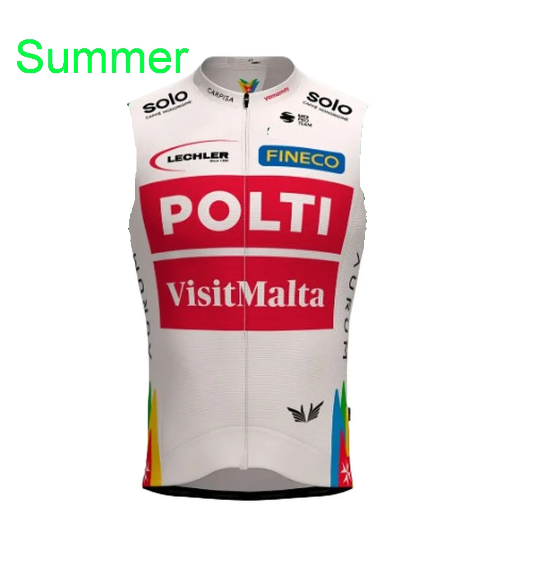 Asain Size Polti VisitMalta Team Windproof/Fleece/Summer Cycling Sleeveless Vest
