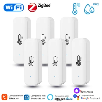 Tuya Smart WiFi Zigbee Temperature And Humidity Sensor Indoor Thermometer Hygrometer Monitoring Works With Alexa Google Home 1