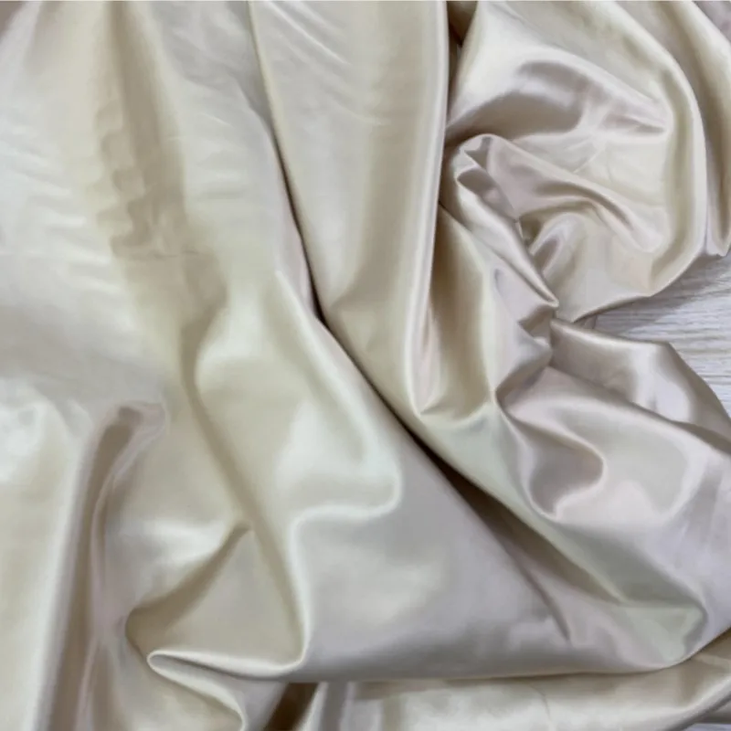 

Silk Crepe Satin Quilt Cover Material 230 Width 26 M Light Champagne Cotton Fabric