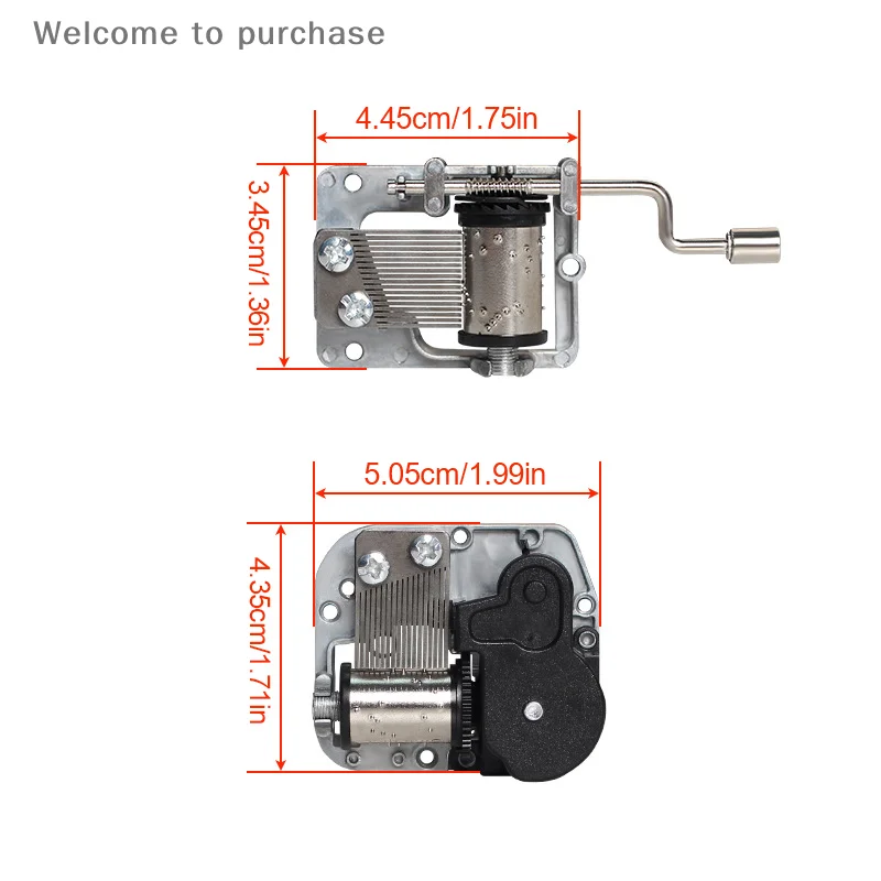 DIY Music Box Home Decorative Collectibles Mechanical Hand Crank Music Box Mini Hand Cranking Movement Five Songs Choice