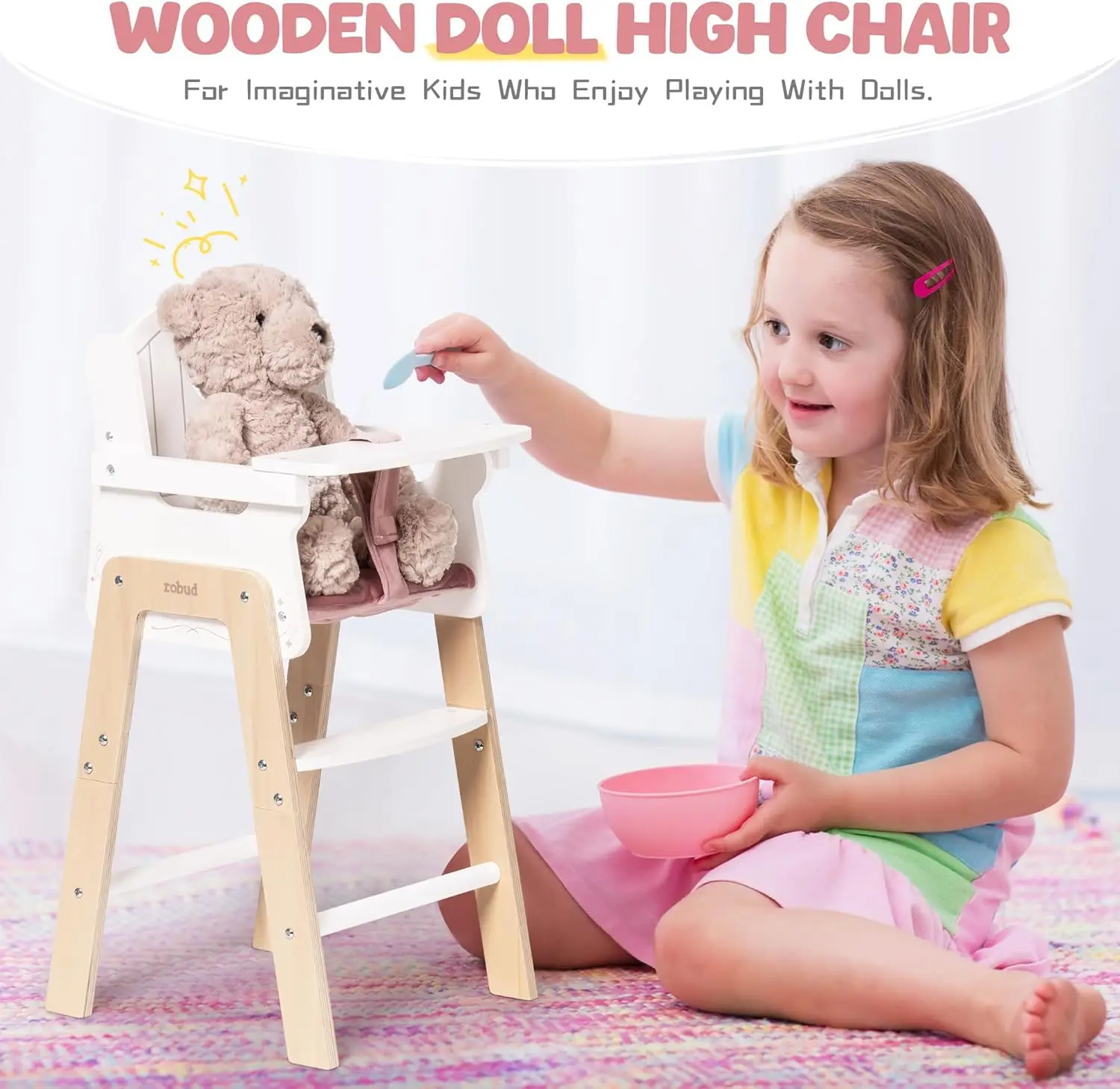 Wooden Doll High Chair 6