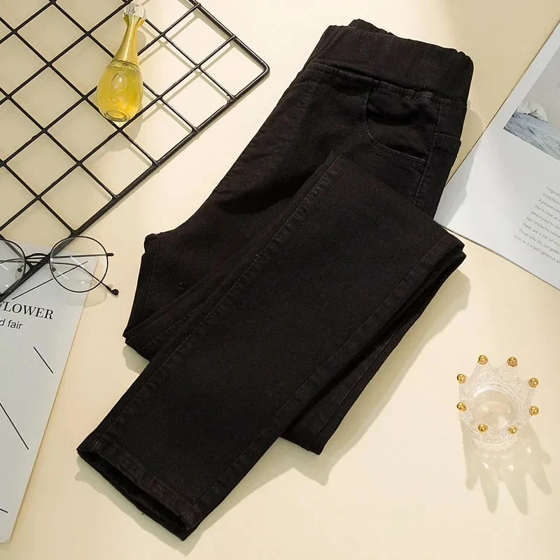 Oversize Slim Skinny Pencil Jeans Elastic High Waist Denim Pants Spring Korean Casual Pantalones Womens Stretch Cowboy Pant