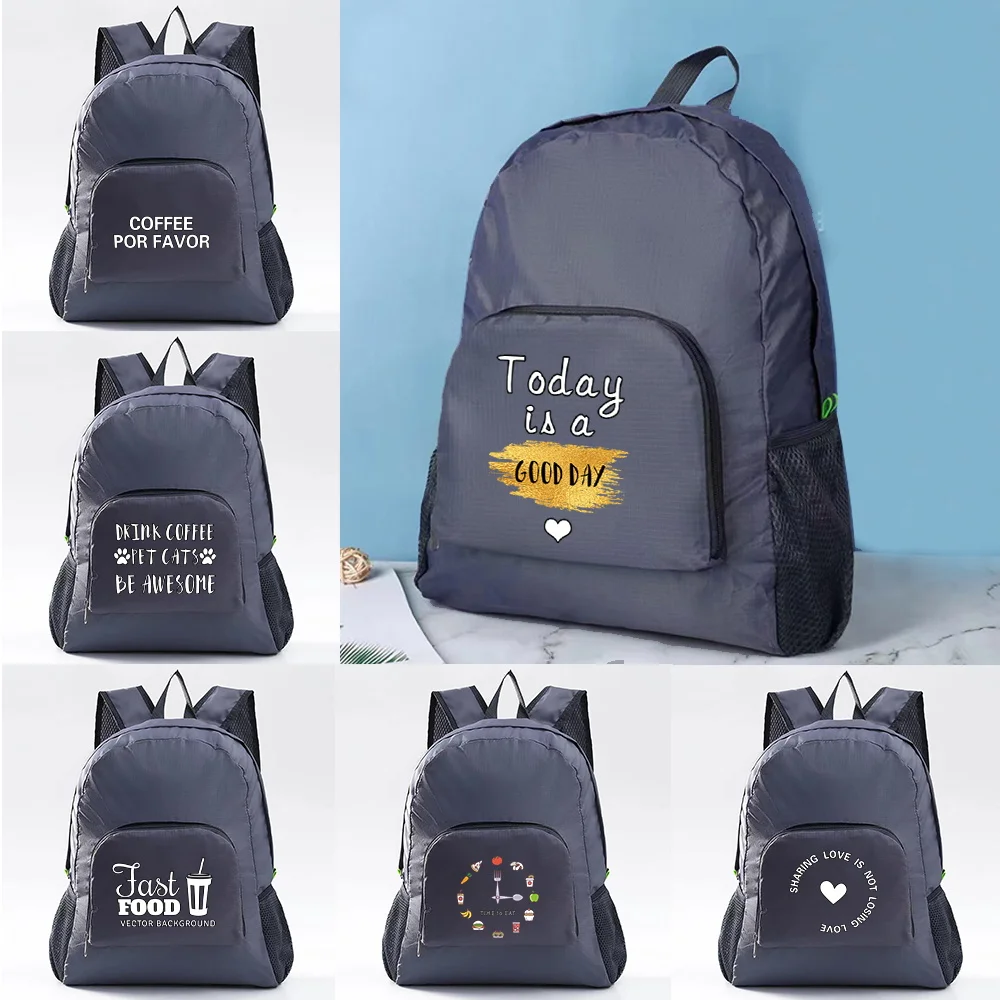 

Outdoor Bag Food Print Sports Backpack Multifunctional Backpack Men Camping Bag Lightweight Foldable Men Women Travel Backpack