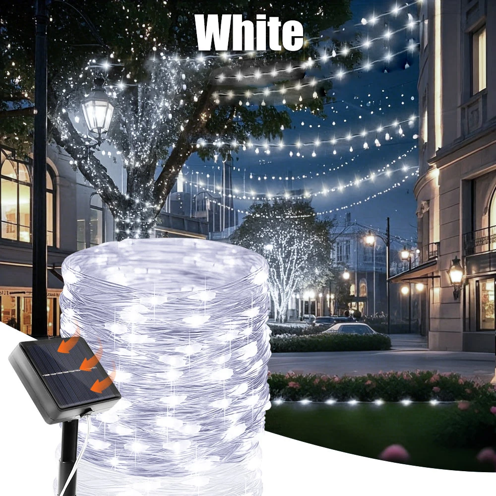 Enchanting Outdoor Solar-Powered Christmas Fairy Lights