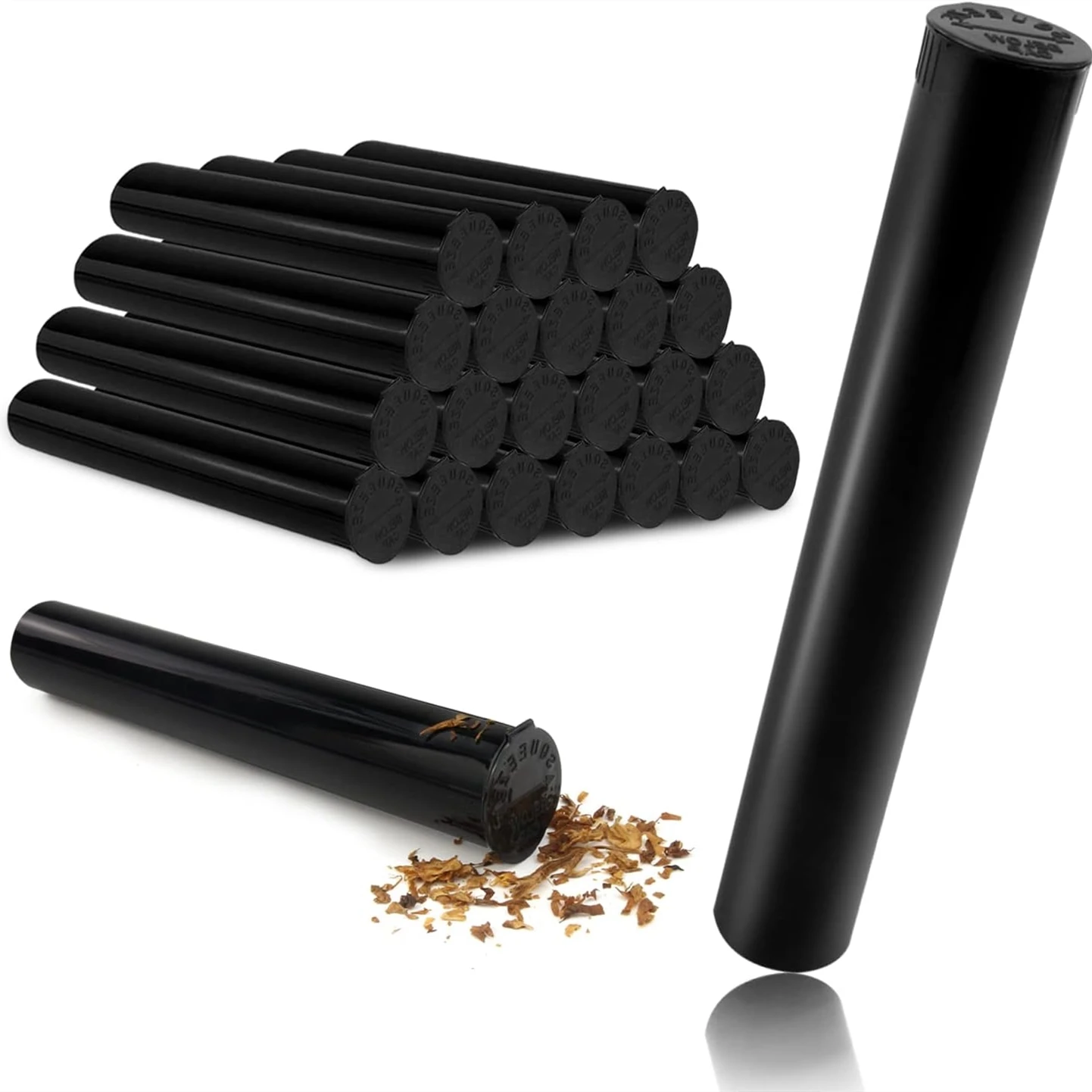 Set of 100 Waterproof Odor-Sealed 120mm Cigarette Storage Tubes with Lids
