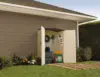 Large Vertical Resin Outdoor Storage Shed With Floor (6.2 x 4.6 Ft), Weather Resistant, Beige/Brown, Organization for 5