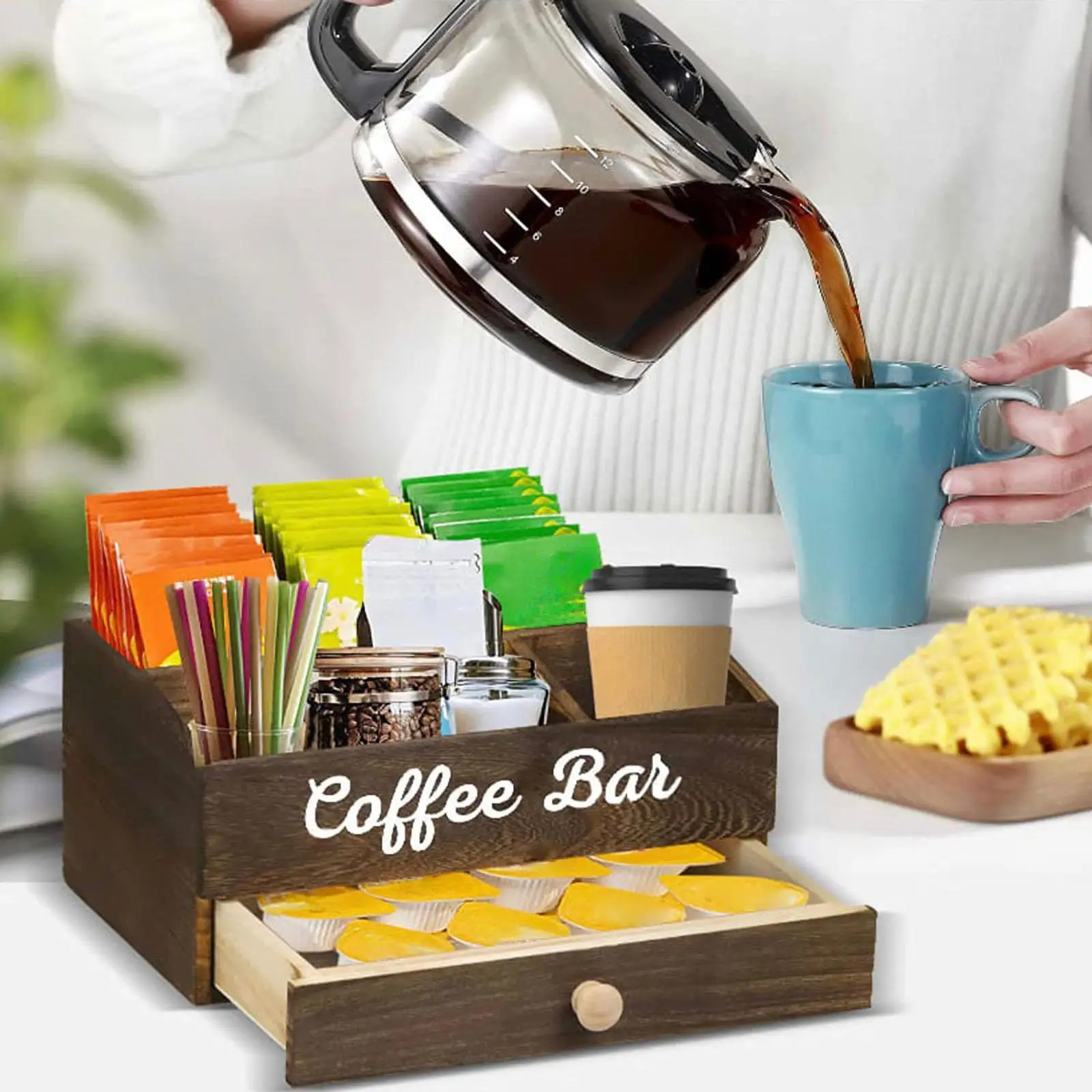 Coffee Station Organizer Dispenser Practical Home Office Large Capacity Coffee Pod Storage for Breakroom Cafe Office Home Party Coffee Station Organizer Dispenser Practical Home Office Large Capacity Coffee Pod Storage for Breakroom Cafe Office Home Party