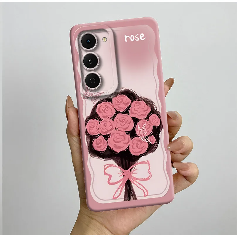 Aesthetic Flowers Slim Liquid Silicone Phone Case - Anti-Drop Protective Soft Cover