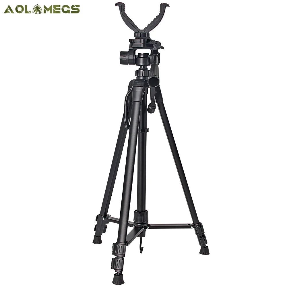Aluminum Alloy Outdoor Shooting Holder V-Yoke Portable 55-140cm Foldable Multifunctional Tripod Universal Hunting Accessory