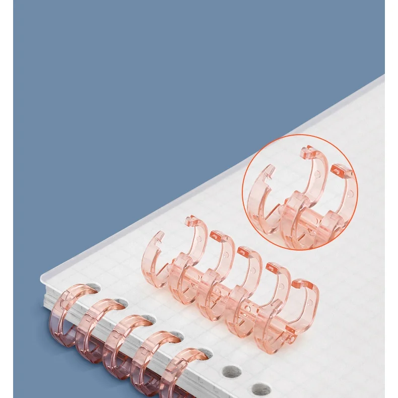 Plastic Binding Rings 10pcs Loose Leaf 5 Holes Plastic Ring A5/B5 Binder Notebooks Stationery