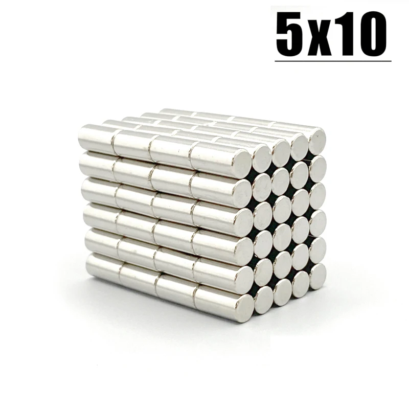 10/20/50/100/200Pcs 5×10 mm Neodymium Magnets Disc 5mm x 10mm Search Minor Diameter strong Magnet Imanes Fridge magnet