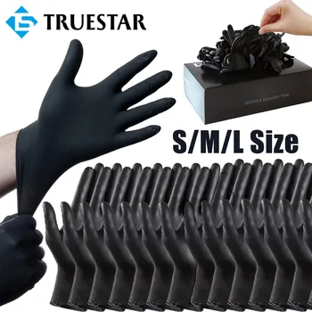 100/50/10PCS Black Disposable Nitrile Gloves Latex Free Mechanic Cleaning Waterproof S/M/L Tattoo Working Glove Tattoo Accessory 1