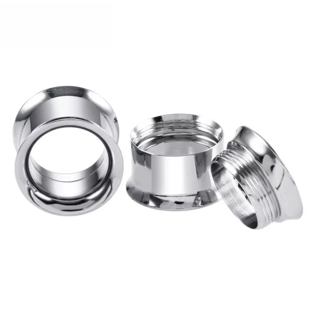 1Pc 316L Stainless Steel Ear Plugs and Tunnels Piercing Jewelry Screw Stretchers Expanders Punk Unisex Earrings Ear Gauges