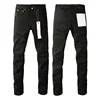 New Fashion Purples jeans Man with high street black pleats Fashion top quality Repair Low Rise Skinny Denim pants 2