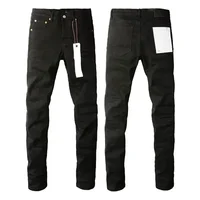 New Fashion Purples jeans Man with high street black pleats Fashion top quality Repair Low Rise Skinny Denim pants 2