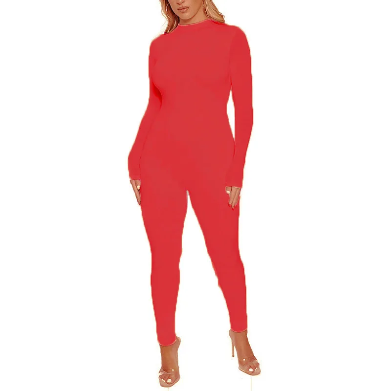 2025 Fall Women Sexy Jumpsuit Streetwear Long Sleeve Bodycon Solid Sport Fitness Jumpsuits Romper Overalls For Women Body suit - Image 3