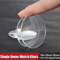 Transparent Round Watch Crystal - Single Dome, Various Thickness & Diameter Options - Thickness 2.0mm (Diameter 36.5mm)