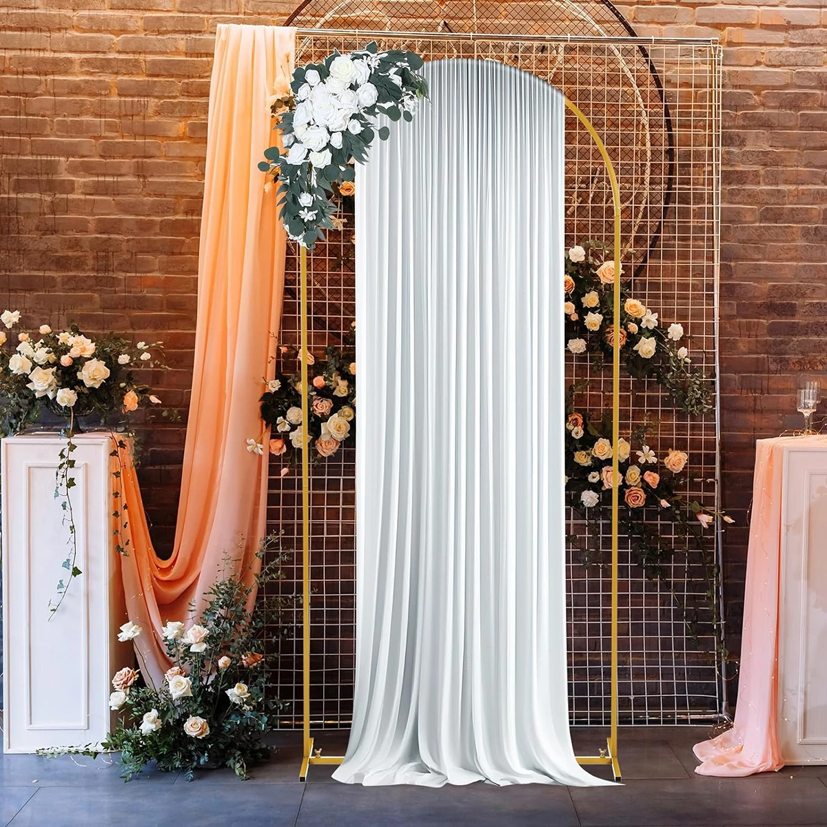 Lot De 3 Arches De Mariage Métalliques Dorées – 2,2 M, 2,0 M Et 1,8 M – Idéales Pour Cérémonie, Anniversaire Et Fêtes